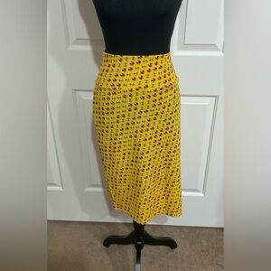 LuLaRoe 3XL Yellow and Colorful Patterned Cassie Skirt